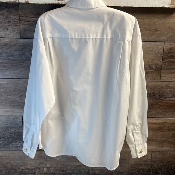 Ladies Button Down Halloween Long Sleeve Blouse with Pumpkins and Moons - Picture 6 of 6